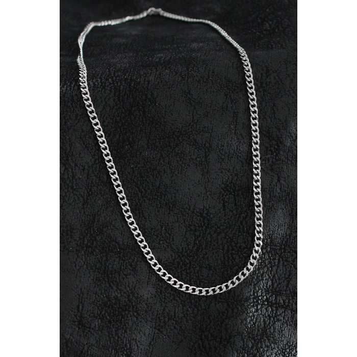 BFS 316L Çelik Klasik Zincir Model Gümüş Renk Erkek Kolye