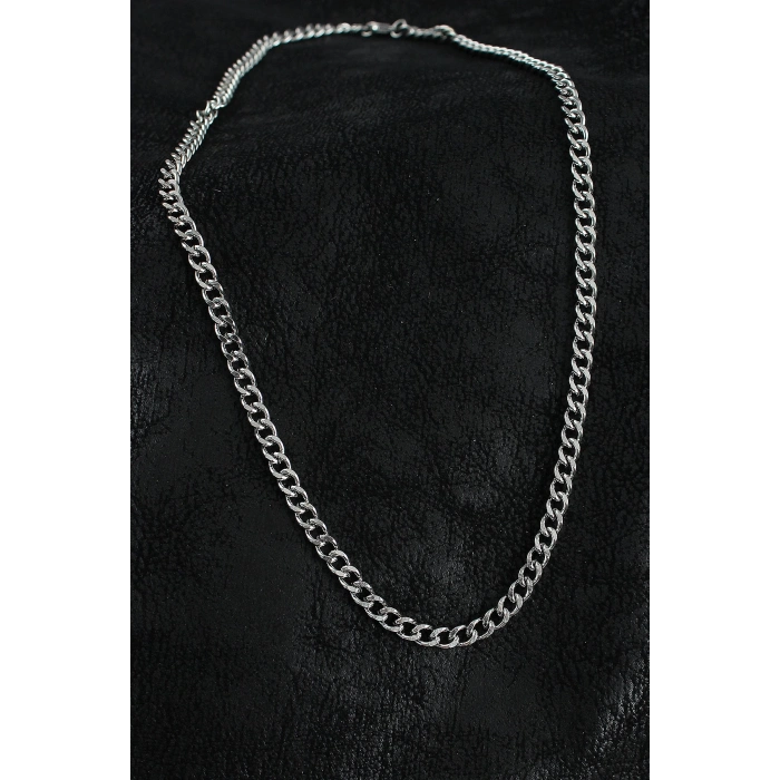 BFS 316L Çelik Klasik Zincir Model Gümüş Renk Erkek Kolye