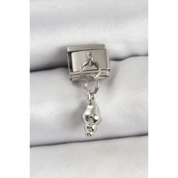 Mey İthalat® 316L Çelik Sallantılı Deniz Kabuğu Model Gümüş Renk Nomination Charm