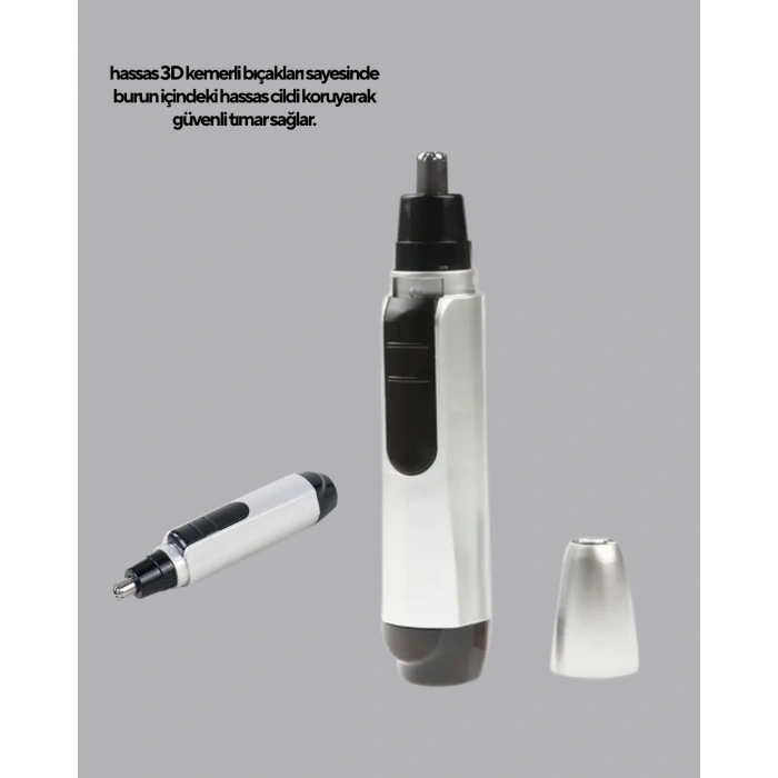 BFS 3D Bıçaklı Burun ve Kulak Tıraş Makinesi Pil ile Çalışan Taşınabilir Model