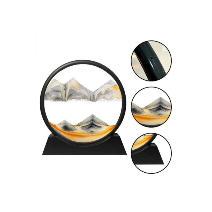 BFS 3D LED Işıklı Kum Saati Gece Lambası Hareketli Sulu Kum Saati Orta Boy