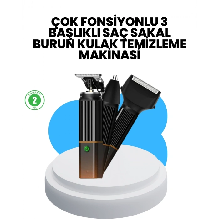BFS 3’ü 1 Arada Erkek Bakım Makinesi – Paslanmaz Çelik Başlıklı Şarjlı Tıraş Seti