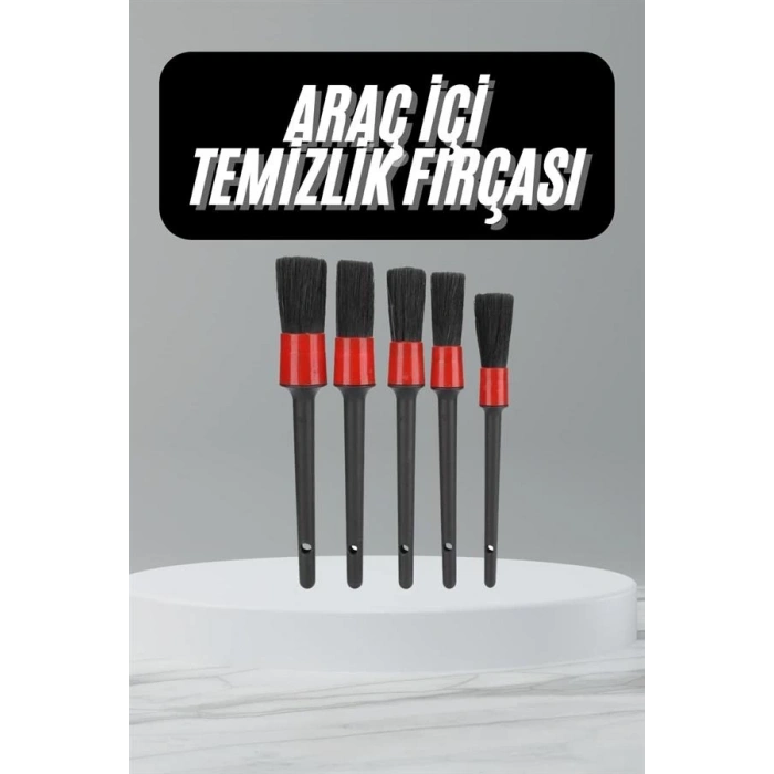 BFS 5 Adet Oto Detaylı Temizleyici Araç İçi Temizlik Fırça Seti Koltuk Döşeme Kapı Toz Alma Fırçası