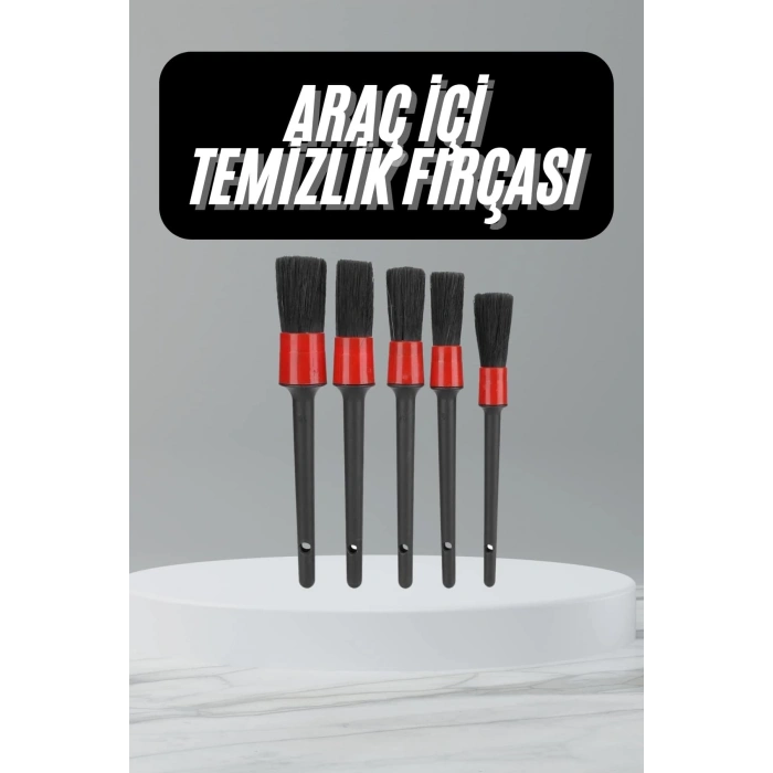 BFS 5 Adet Oto Detaylı Temizleyici Araç İçi Temizlik Fırça Seti Koltuk Döşeme Kapı Toz Alma Fırçası