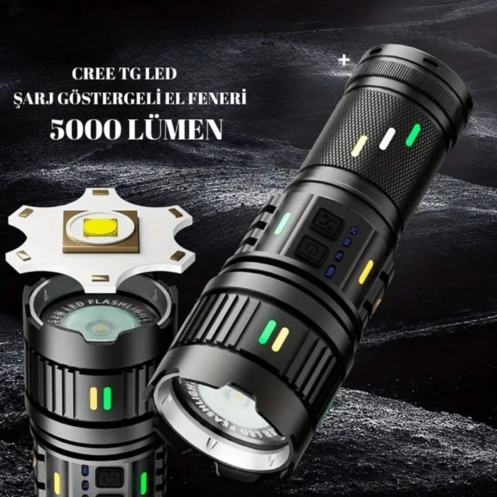 BFS 5000 Lümen Cree Tg Led Şarj Göstergeli El Feneri  Wt-731