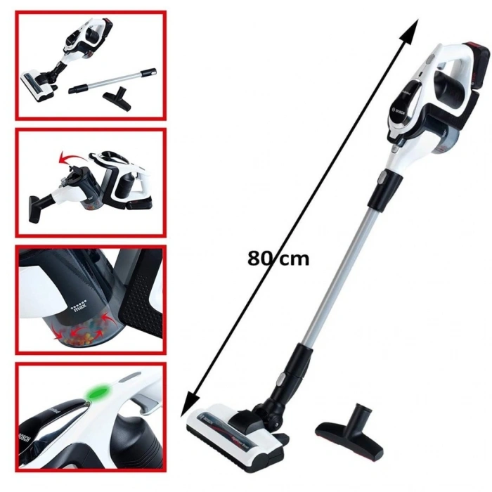 BFS 6812 Bosch Oyuncak Beyaz Elektrik Süpürgesi Sesli + Işıklı