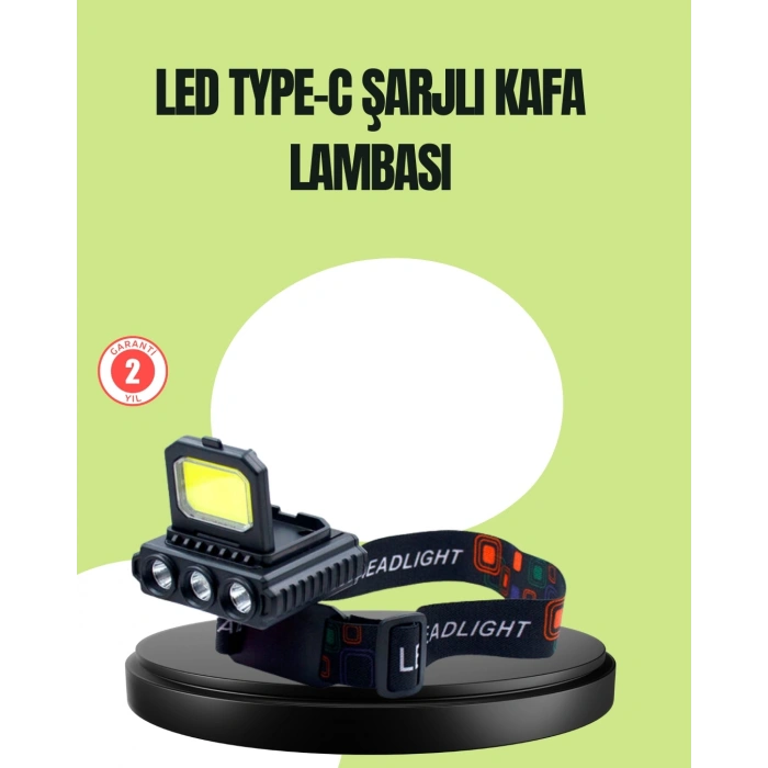 BFS 800 Lumen Çok Fonksiyonlu LED Kafa Lambası Type C Şarjlı
