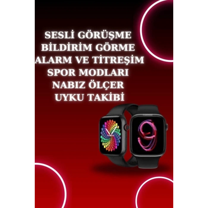 BFS Akıllı Saat Arama Görüşme Bildirim Görme Uyku ve Sağlık Takibi Nabız Ölçer 3 Kordon Hediyeli