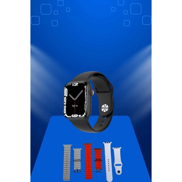 BFS Akıllı Saat Arama Görüşme Bildirim Görme Uyku ve Sağlık Takibi Nabız Ölçer 3 Kordon Hediyeli