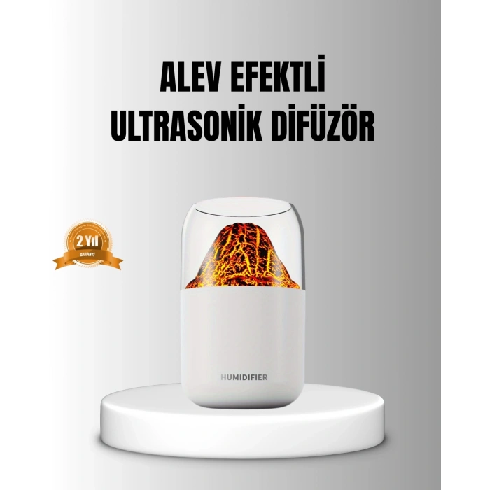 BFS Alev Efektli Ultrasonik Uçucu Yağ Difüzörü 280ml Su Tanklı ve Sessiz Çalışma Özellikli