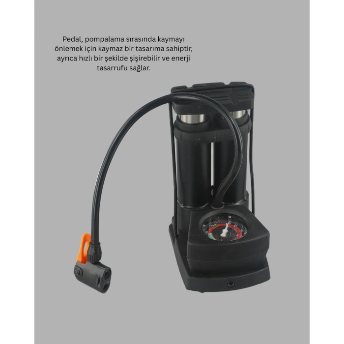 BFS Basınç Saatli Ayak Pompası Bisiklet ve Araç Uyumlu