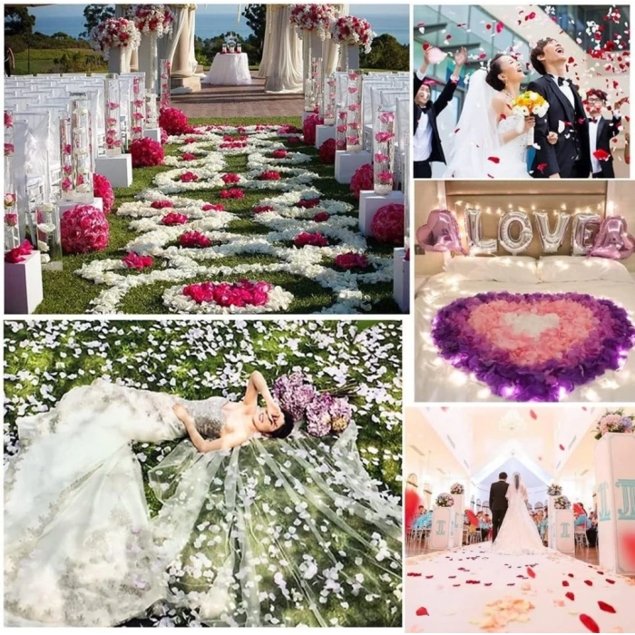 BFS  Beyaz Renk Gül Yaprağı Şekilli Konfeti 5 Paket 500 Adet