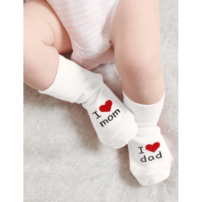 BFS   Bistyle Mom Dad 3Lü Penye Soket Çorap 10123 Ekru