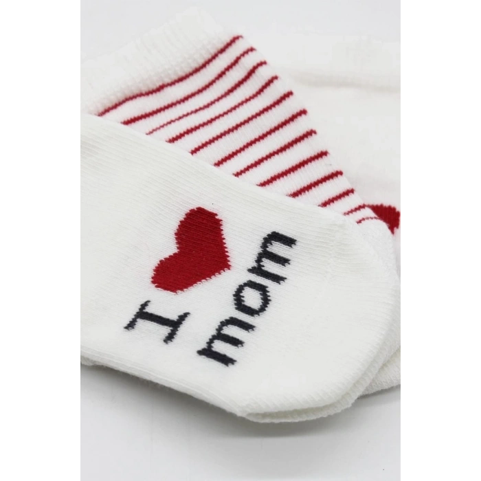 BFS   Bistyle Mom Dad 3Lü Penye Soket Çorap 10123 Ekru
