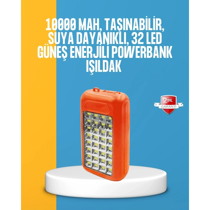 BFS Çift USB Çıkışlı Güneş Enerjili Aydınlatmalı Powerbank