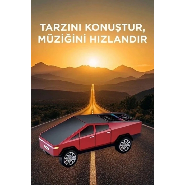 BFS D68 Cyber Model Araba Tasarımlı Bluetooth Hoparlör 15w Güçlü Ses Rgb Led /tws/usb Kırmızı