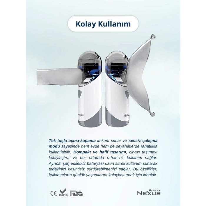 BFS   Direct Nexus Taşınabilir Mesh Hava Makinesi Nebulizatör