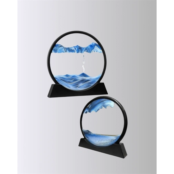 BFS Döndürülebilir Dinamik Kum Tablosu – Stres Giderici, Yüksek Kaliteli Cam ve Doğal Kum ile Sanatsal Masa Dekoru