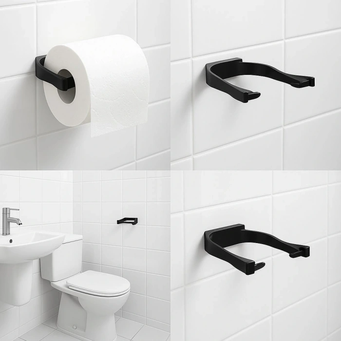 BFS Duvara Monte Siyah Peçetelik Minimal Banyo Aksesuarı