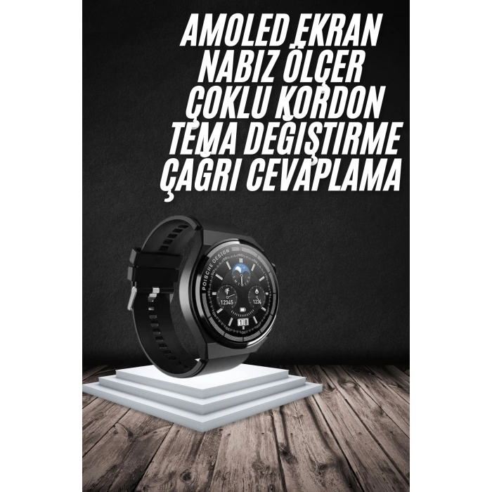 BFS En Çok Tercih Edilen Akıllı Saat Amoled Ekran Nabız Sensörü GPS Uyumlu Adımsayar