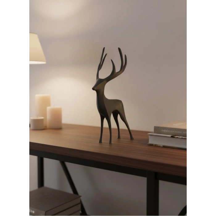 BFS Gri Geyik Biblo Minimal Tasarım Şık Ev Aksesuarı