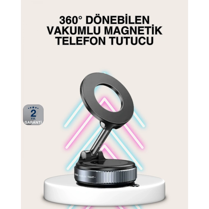 BFS Güçlü Mıknatıslı Vakumlu Araç Telefon Tutucu Alüminyum Gövde