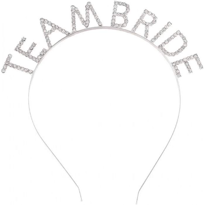 BFS     Gümüş Kaplama Kristal Taşlı Team Bride Taç 16x17 cm