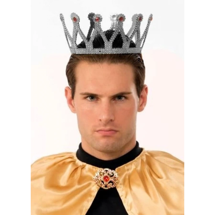 BFS  Gümüş Renk Çocuk ve Yetişkin Uyumlu Kral Tacı