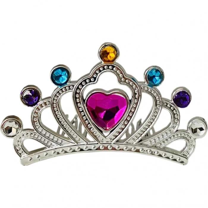 BFS   Gümüş Renk Taraklı Model Prenses Kraliçe Tacı 1 No 12x7 cm