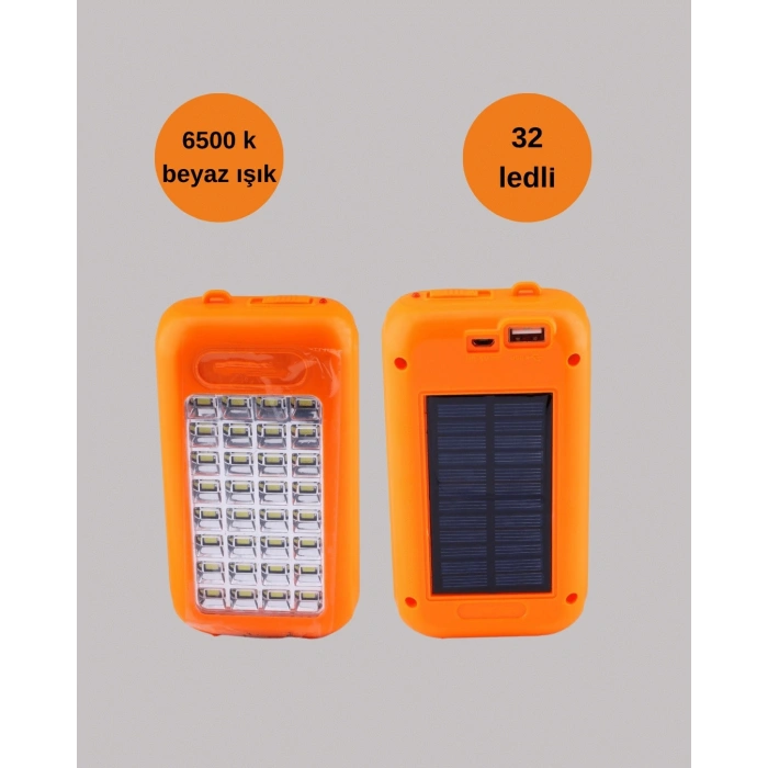 BFS Güneş Paneli Destekli Powerbank ve LED Işıldak – 10000 mAh, Çift USB, Outdoor Kullanım İçin