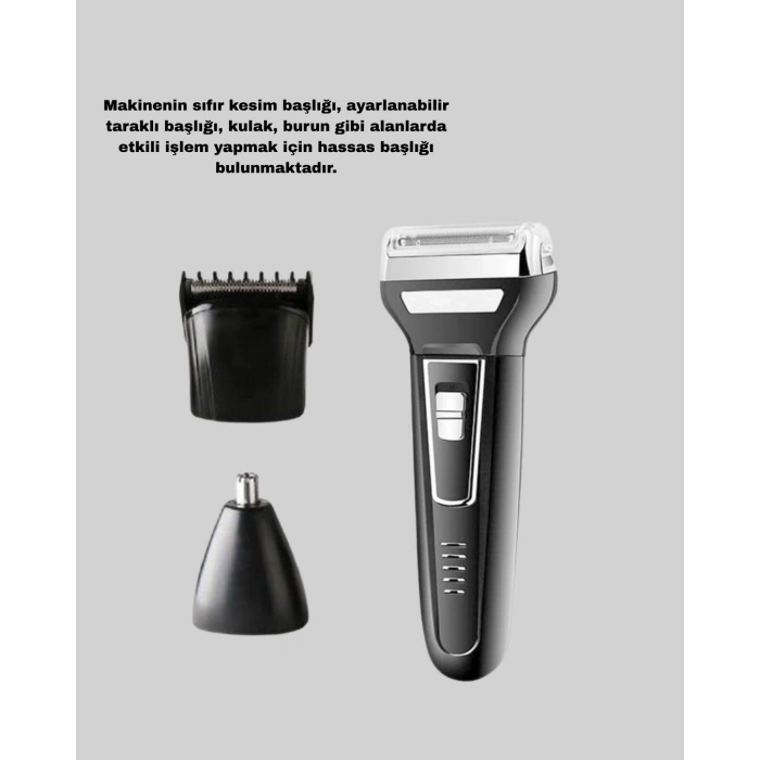 BFS İnsua Erkek Bakım Seti – 3 Başlıklı Şarjlı Tıraş Makinesi, 60 Dakika Kablosuz Kullanım
