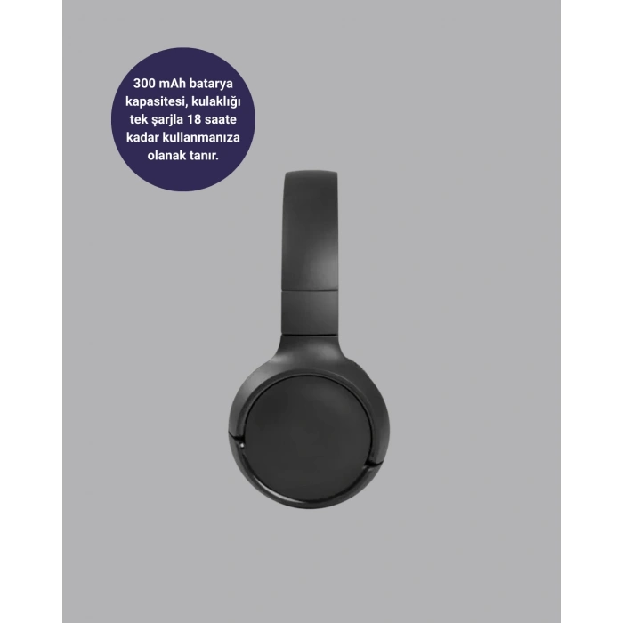 BFS Kablosuz Bluetooth Kulaklık 5.0 18 Saat Kullanım Dinamik Sürücü Siyah