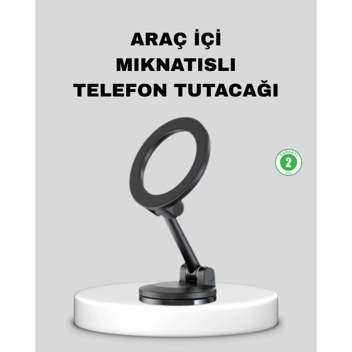 BFS Katlanır Manyetik Araç İçi Telefon Tutucu – 360° Dönebilen, MagSafe Uyumlu, Güçlü Mıknatıslı Tasarım
