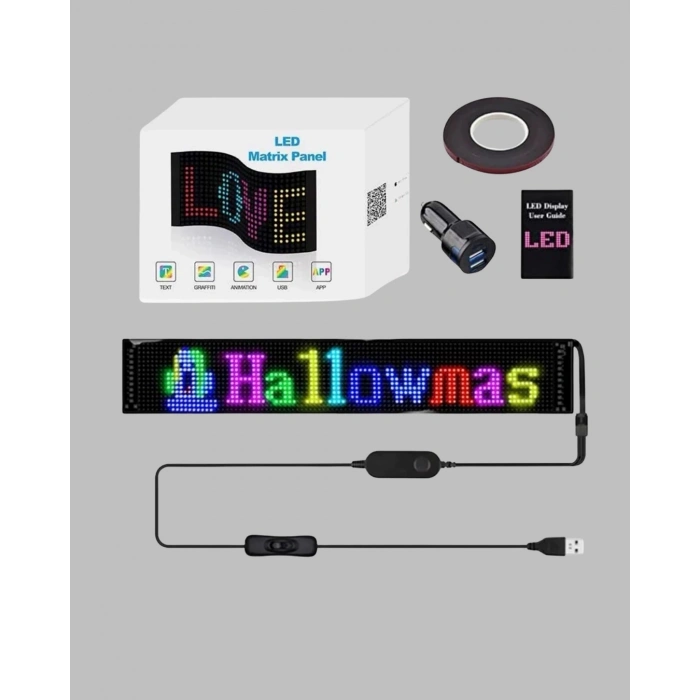 BFS Kayan Yazı Destekli RGB LED Reklam Paneli USB ile Kolay Kurulumlu