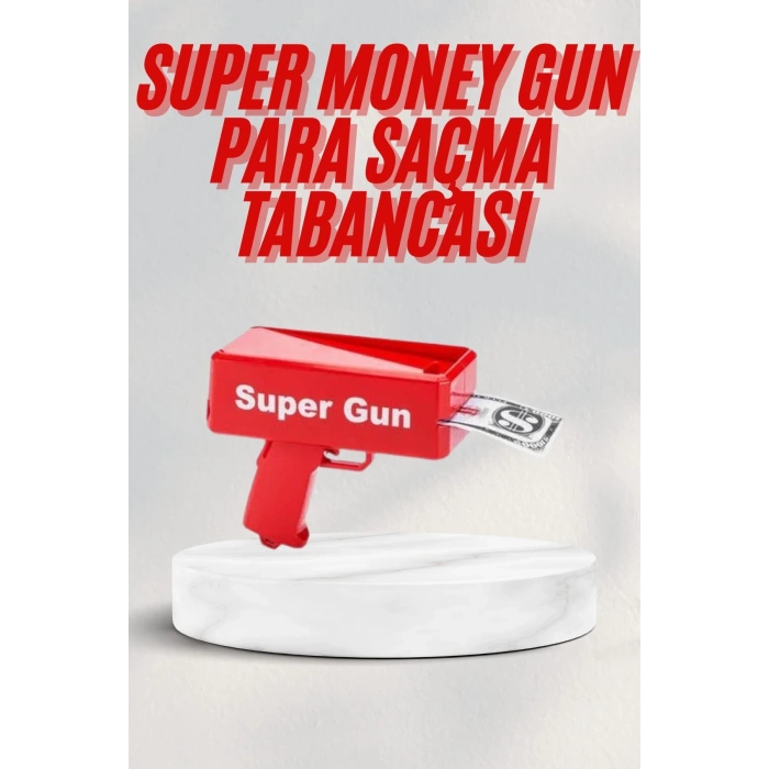 BFS Kırmızı Parti Oyuncağı Para Saçma Fırlatma Tabancası Makinesi Super Money