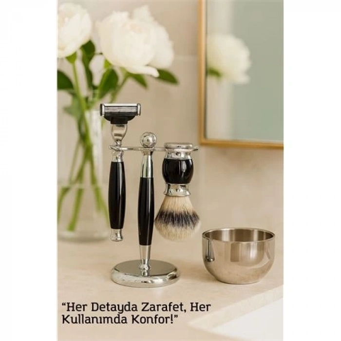 BFS  Koleksiyon Tıraş Seti – 304 Cerrahi Çelik & Kemik Saplı | Çift Cidarlı Tıraş Tası Icardi Collection