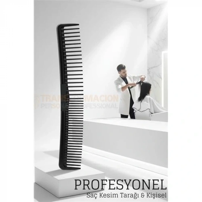 BFS Kuaför Saç Kesim Tarağı - Profesyonel Eğimli Tasarım Berber Kesim Tarağı