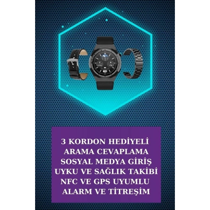 BFS Kulak İçi Kablosuz Bluetooth Kulaklık ve NFC ve GPS Özellikli Akıllı Saat Alarm ve Titreşim