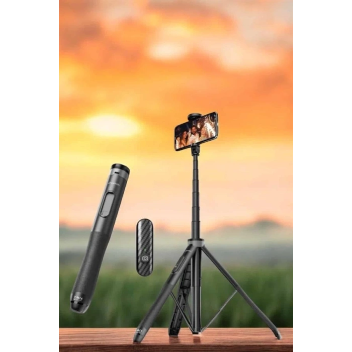 BFS Kumandalı Tripod Telefon Tutucu Selfie Çubuğu 360 Derece Dönebilen