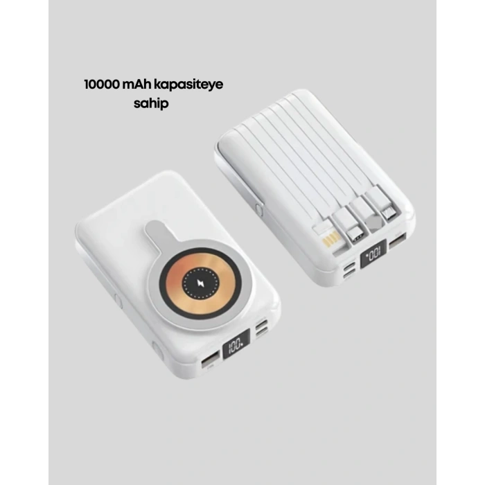 BFS LCD Göstergeli Manyetik Powerbank Type C USB Girişli