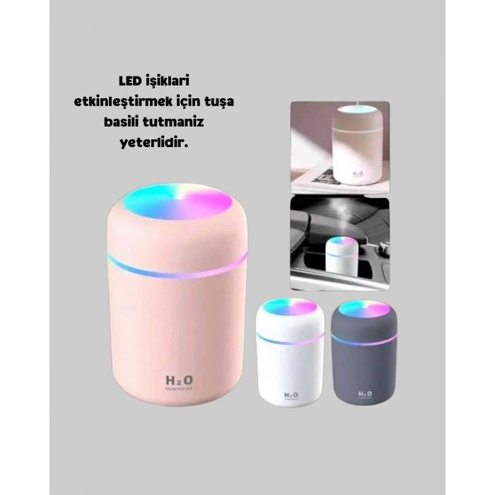 BFS LED Işıklı USB Nemlendirici – Sürekli ve Aralıklı Püskürtme Modu