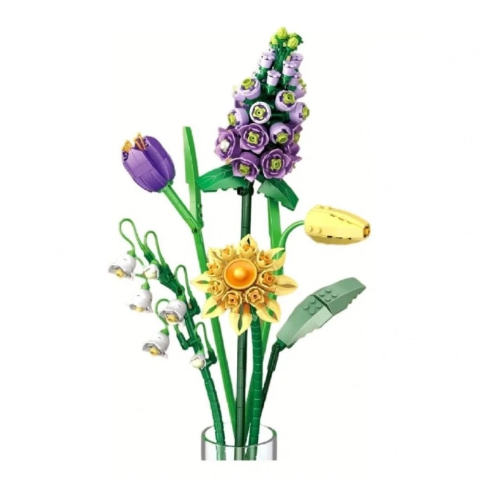 BFS   LZ1672 LOZ Çiçek Blok Seti 534 Parça-Vagon life