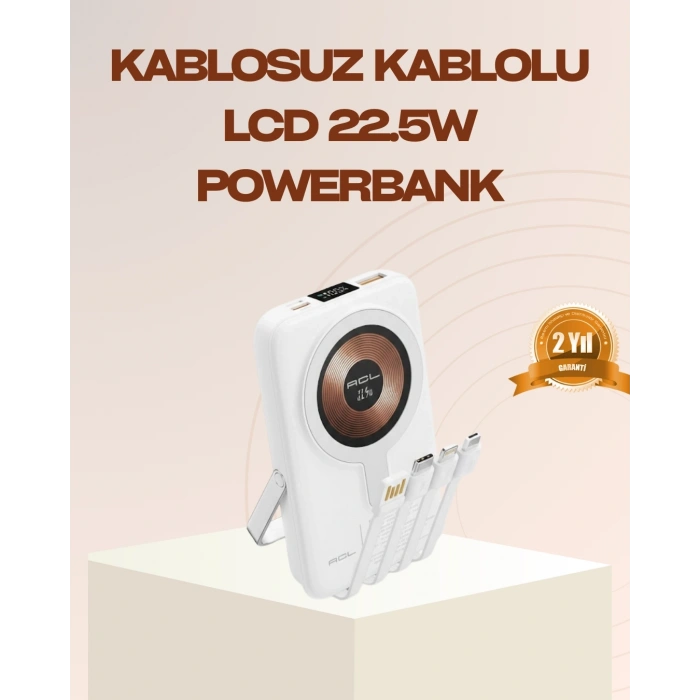 BFS Manyetik Kablosuz Powerbank 22.5W Hızlı Şarj LCD Ekranlı