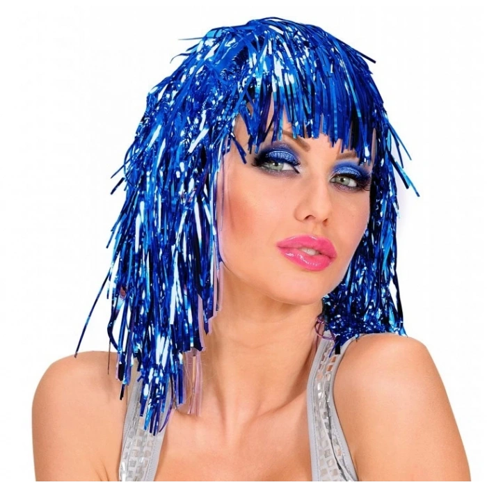 BFS Mavi Işıltılı Metalize Parti Peruğu