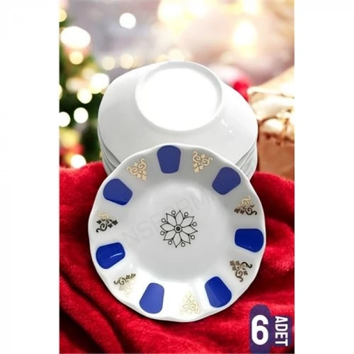 BFS Melamin Çay Tabağı 6 Adet Geleneksel Türk Çay Bardağı Altlığı