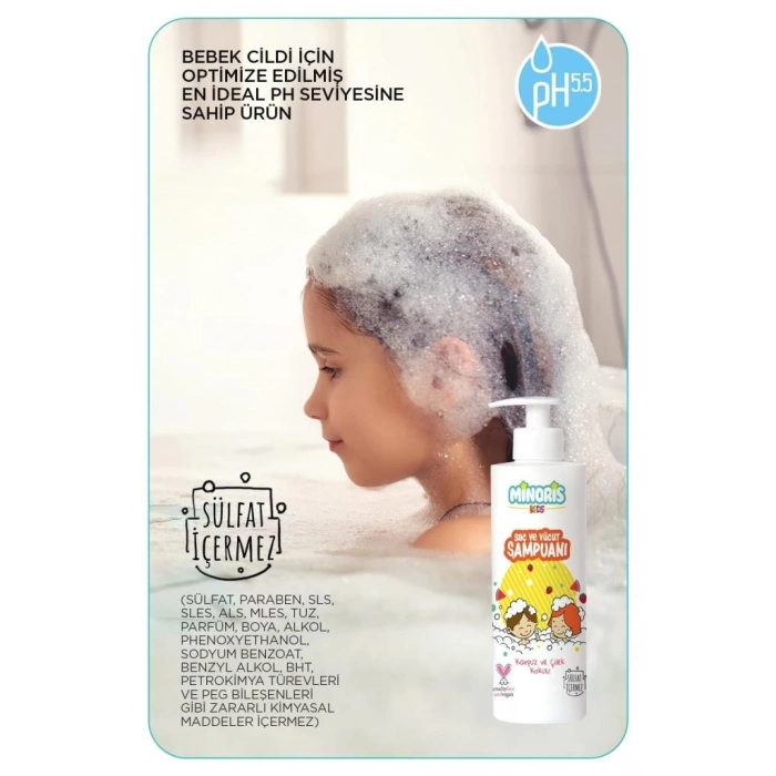 BFS   Minoris Kids Organik Saç ve Vücut Şampuanı 400ml