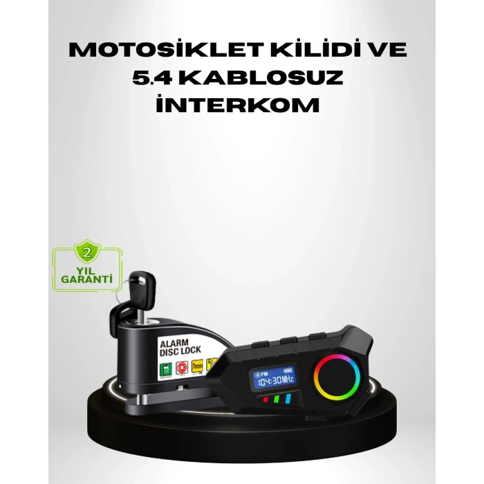 BFS Motosiklet ve Günlük Kullanım İçin Bluetooth Hoparlör ve Disk Kilidi Seti