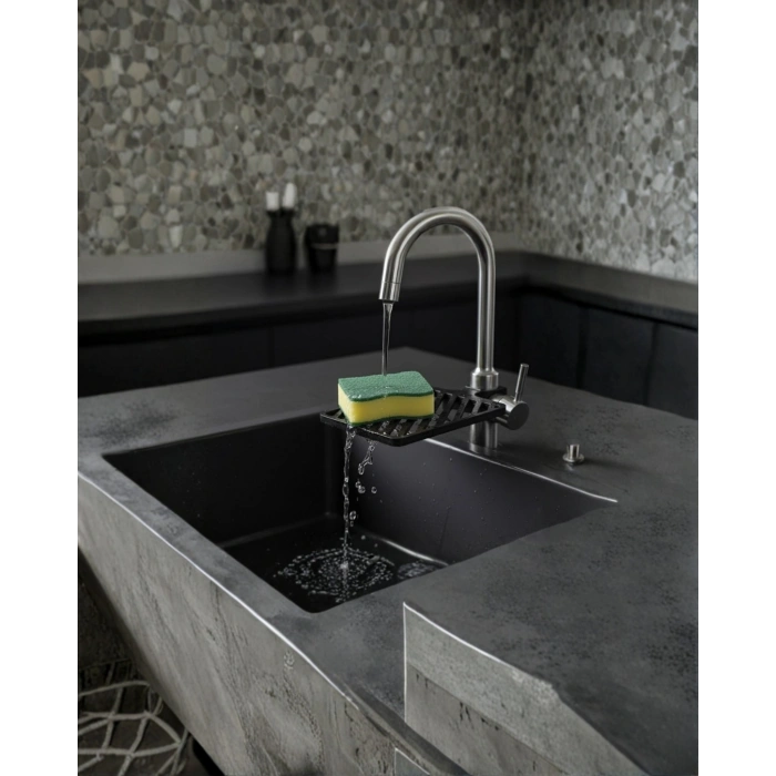 BFS Musluğa Monte Sünger Organizeri Hijyenik Drenajlı Pratik Tasarım