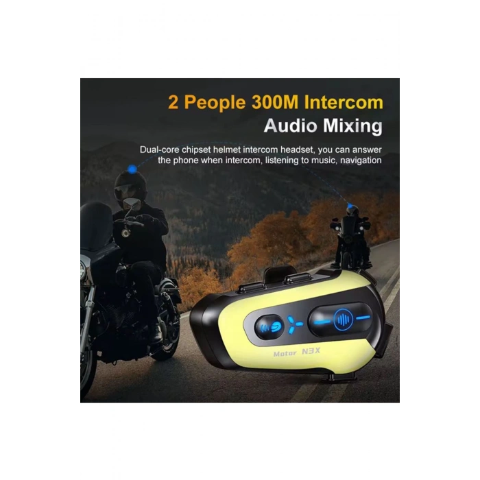 BFS N3x Rgb Işıklı Intercom 3 Kişi Bağlantılı 1000mah Motosiklet Bluetooth Kulaklık Seti