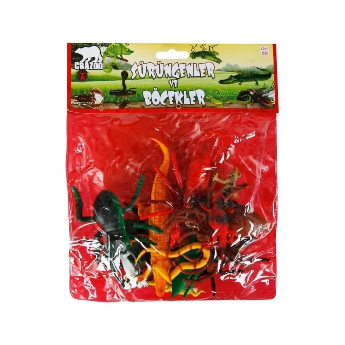 BFS Nessiworld 0716 Sürüngenler ve Böcekler Poşetli Hayvan Oyun Seti 13lü